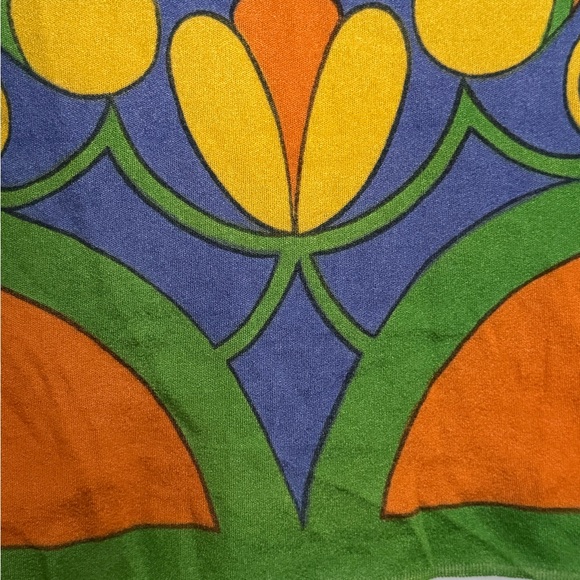 Vintage Lady Van Heusen Colorblock 70’s Sleeveless Floral Mod Mid So Cool - Picture 14 of 15